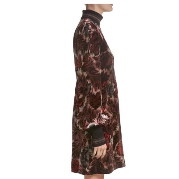 Marc Jacobs Velvet Jacquard Floral Long Sleeve Dress 10 - Picture 2 of 12